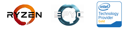 EPYC und Intel Technology Provider Gold Logo